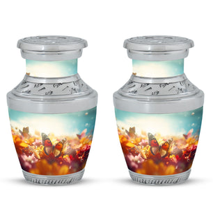 Colorfull Butterflies- Butterfly Urn Large Teardrop Urn For Ashes