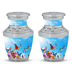 Blue Butterlies- Butterfly Urn Teardrop Cremation Urn