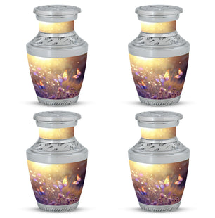 Butterflies Fly In A Sunset Meadow Teardrop Cremation Urn For Ashes