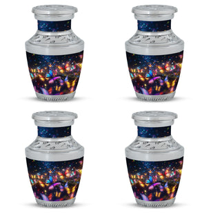 Colorfull Butterflies Meadow Teardrop Shaped Urns For Ashes