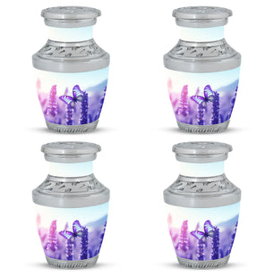 Purple Butterflies On Purple Meadow Teardrop Cremation Urn