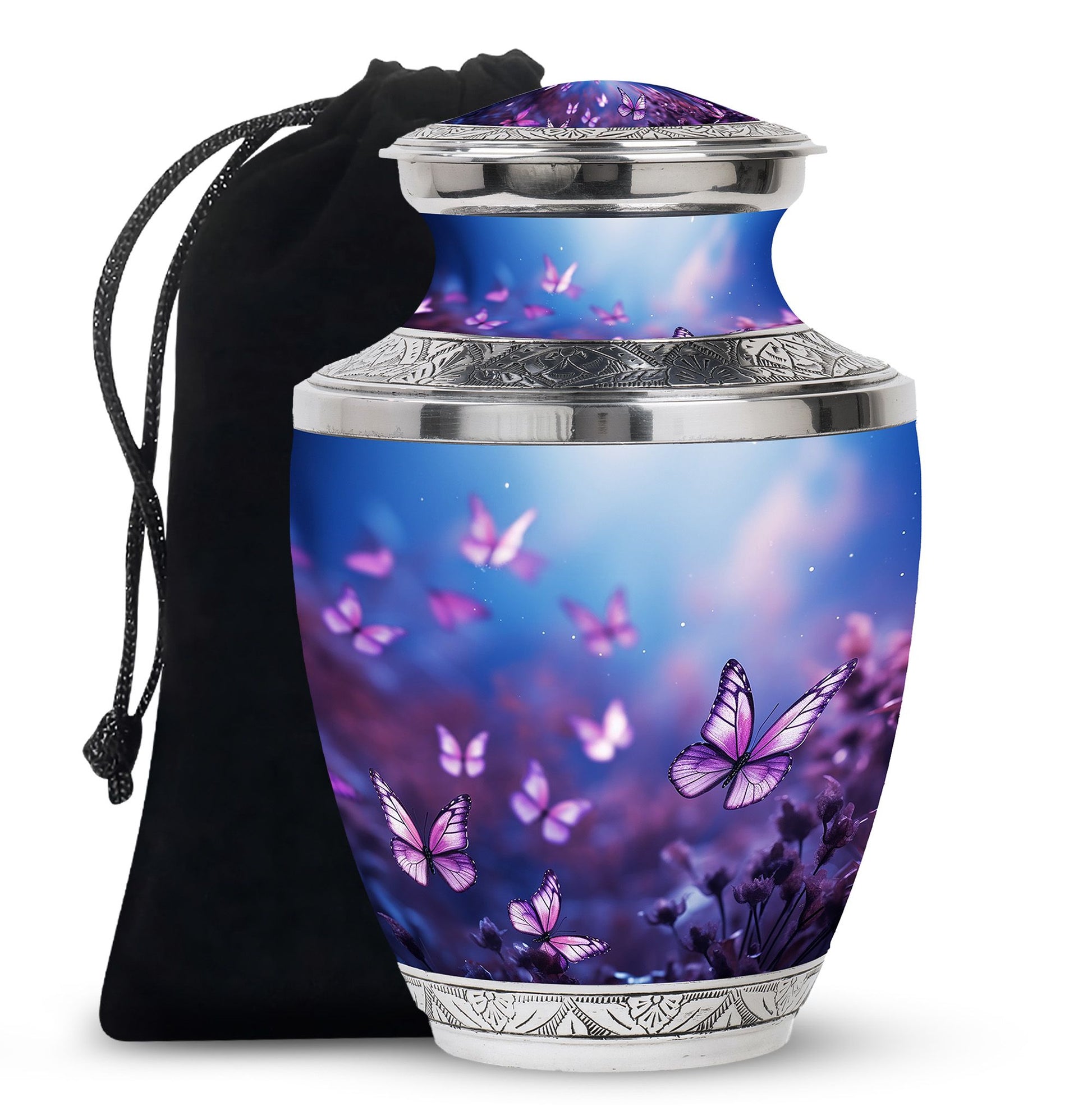 Magical Glowing Butterfly Fantasy Teardrop Cremation Urn For Ashes