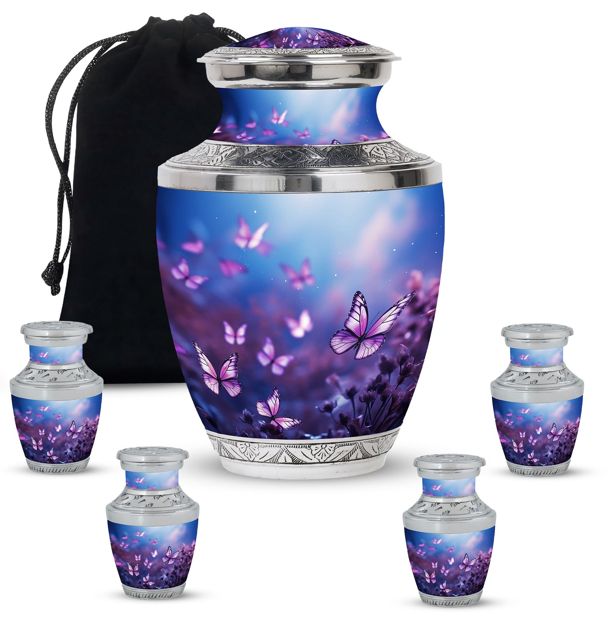 Magical Glowing Butterfly Fantasy Teardrop Cremation Urn For Ashes