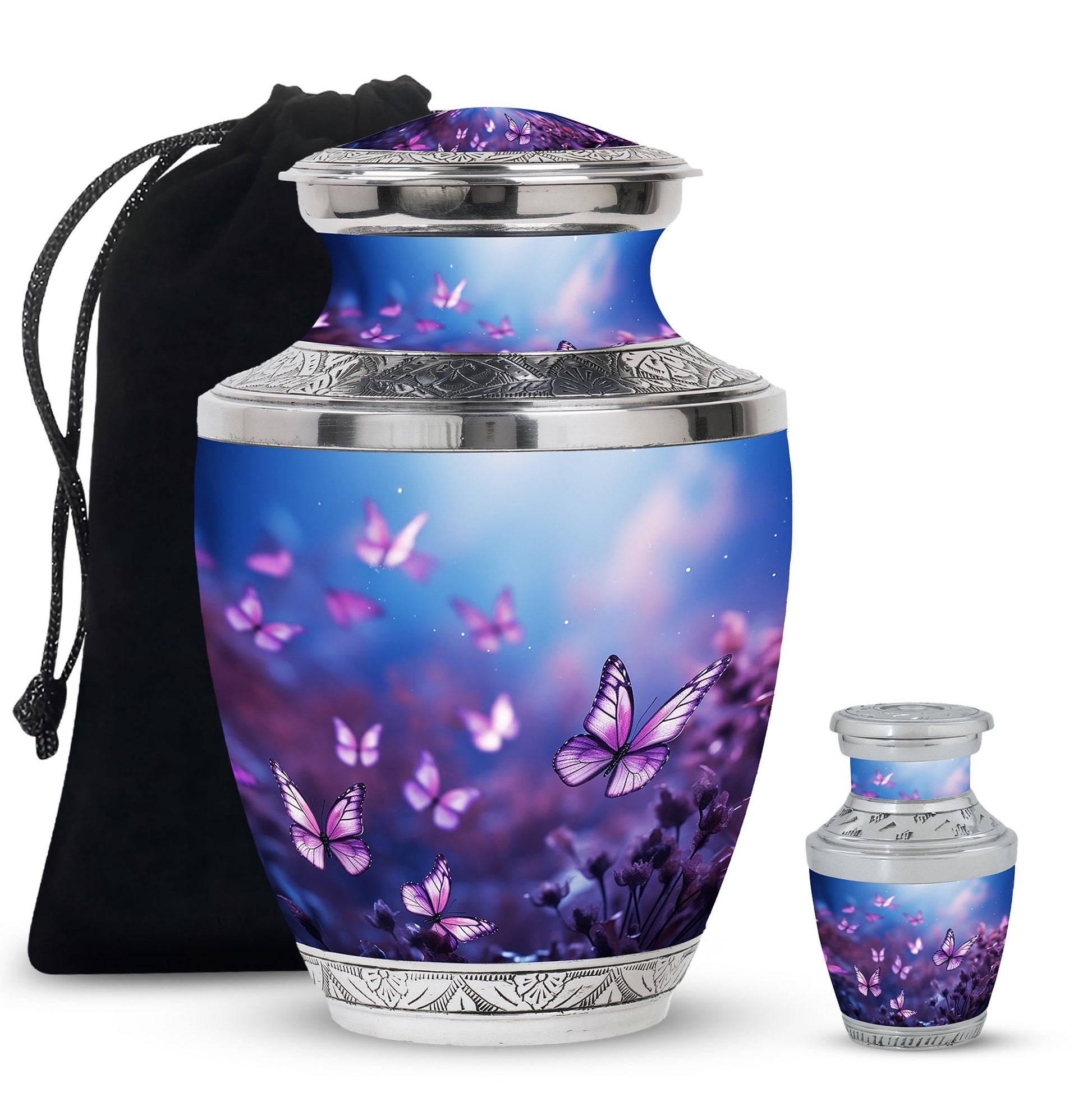 Magical Glowing Butterfly Fantasy Teardrop Cremation Urn For Ashes