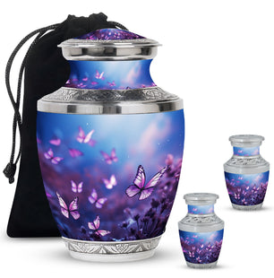 Magical Glowing Butterfly Fantasy Teardrop Cremation Urn For Ashes