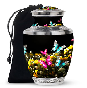Magical Glowing Butterfly Fantasy Large Teardrop Urn For Ashes