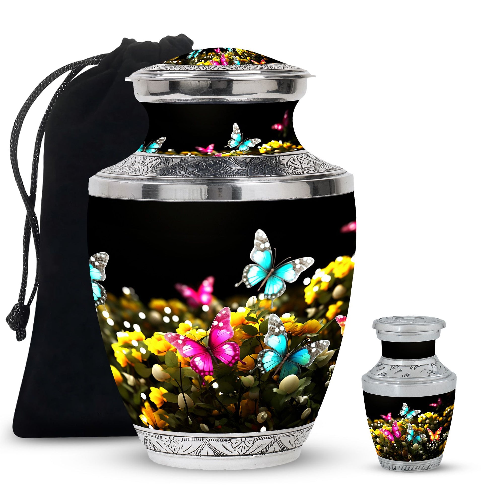 Magical Glowing Butterfly Fantasy Large Teardrop Urn For Ashes