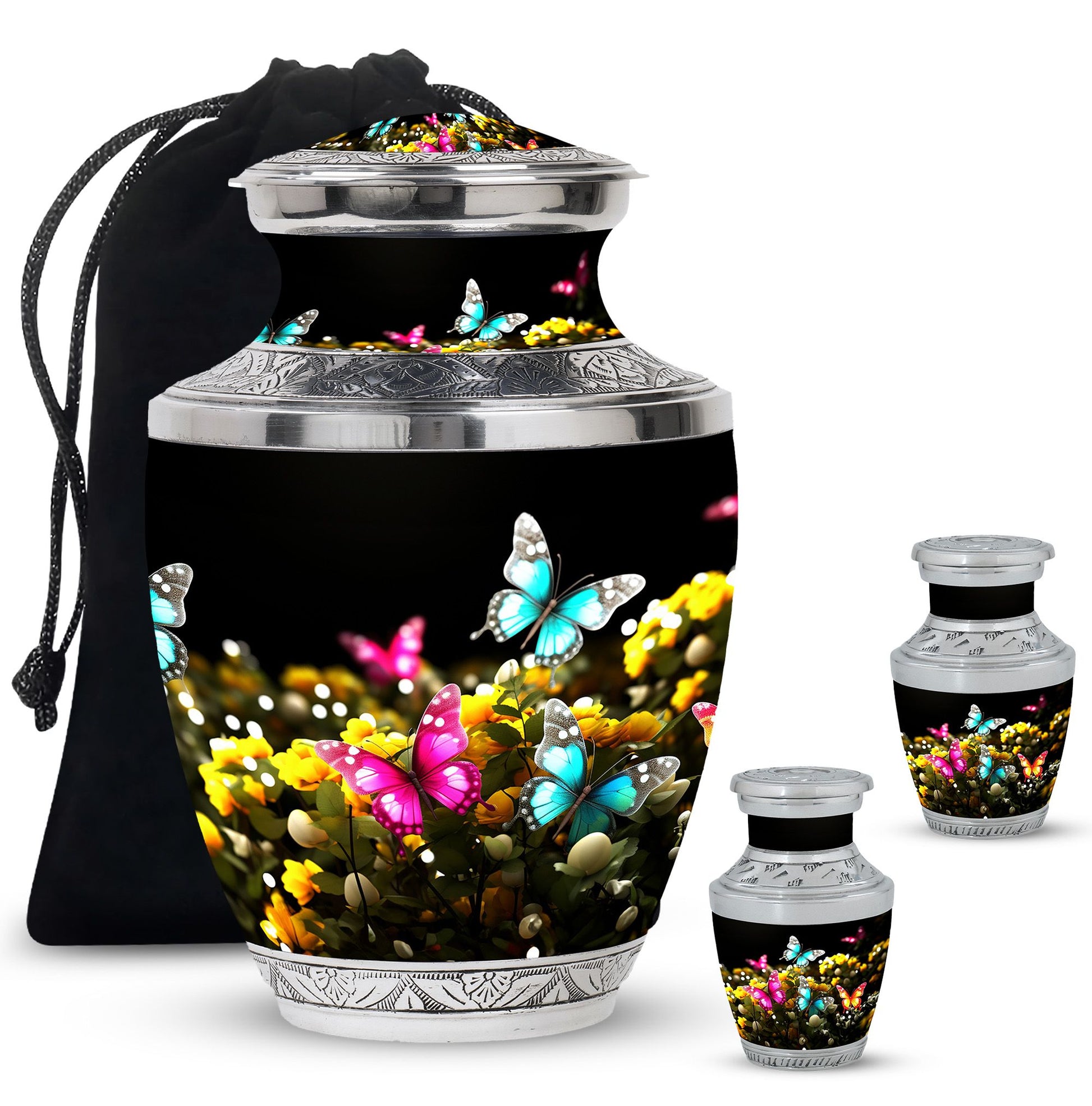 Magical Glowing Butterfly Fantasy Large Teardrop Urn For Ashes