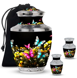 Magical Glowing Butterfly Fantasy Large Teardrop Urn For Ashes