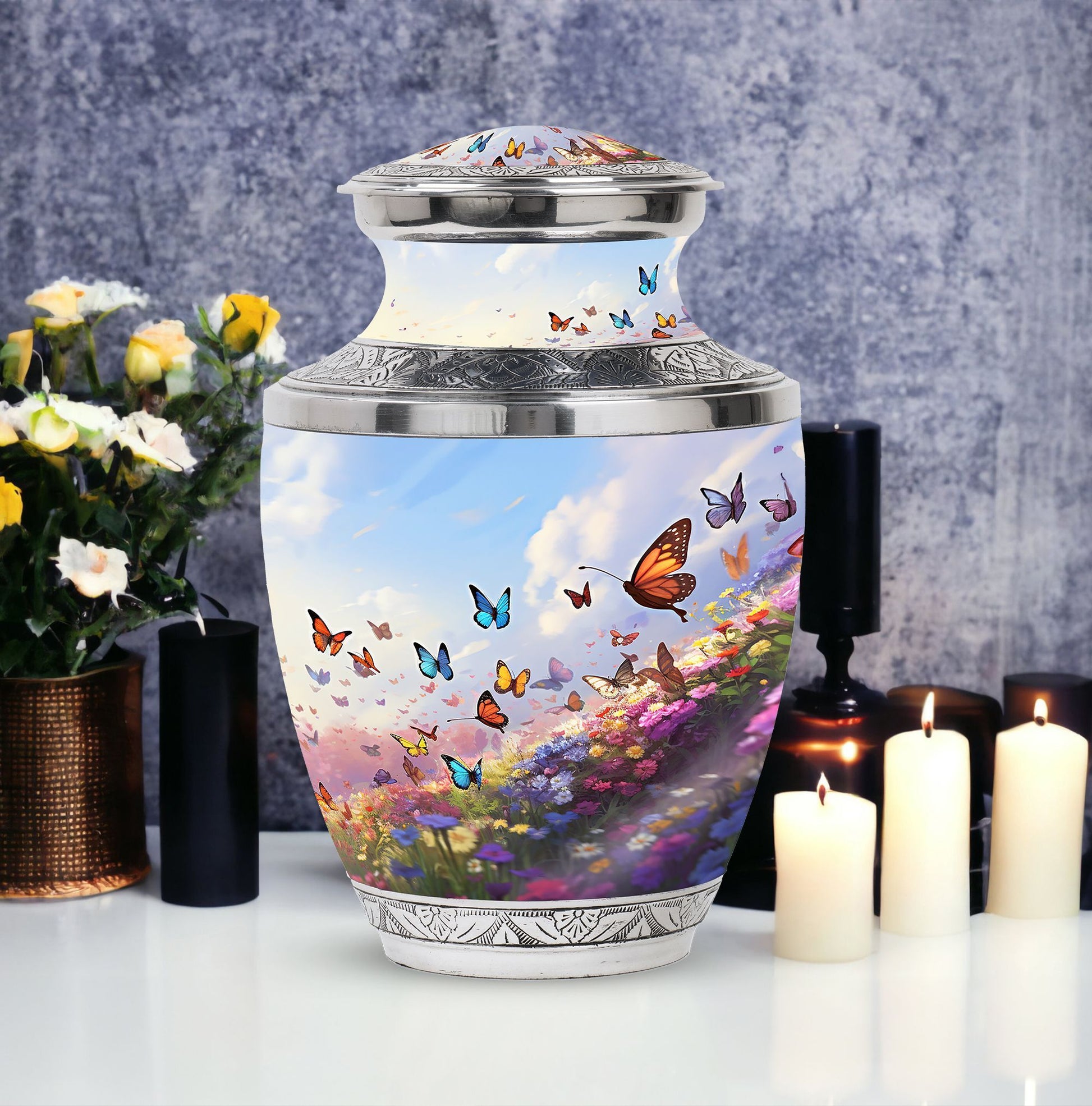 Magical Butterfly Fantasy- Butterfly Urn Teardrop Cremation Urn
