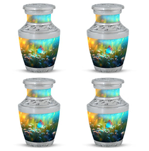 Butterflies Fly Sunset Meadow Teardrop Shaped Urns For Ashes