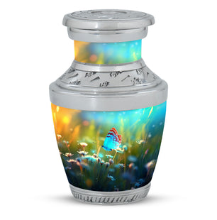 Butterflies Fly Sunset Meadow Teardrop Shaped Urns For Ashes