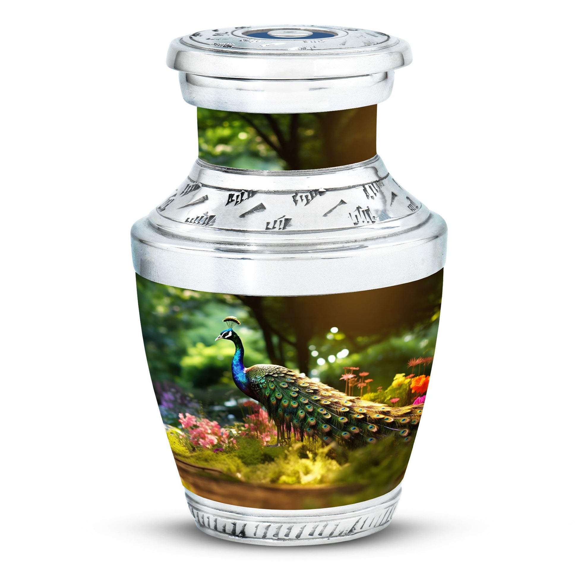 Colorfull Peacock Garden - Peacock Urn Teardrop Shaped Urns For Ashes