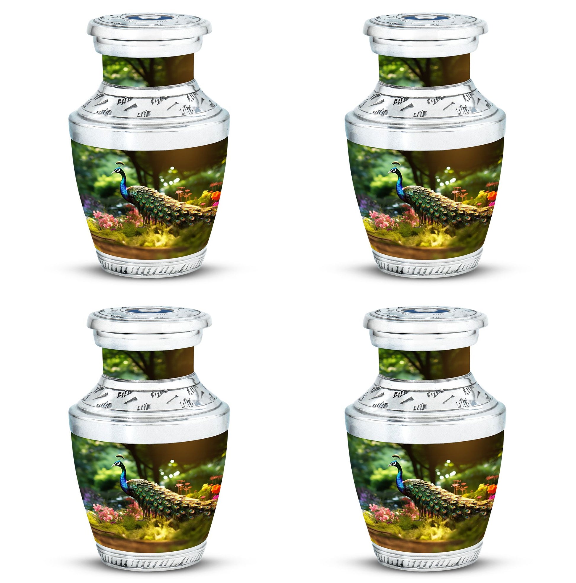 Colorfull Peacock Garden - Peacock Urn Teardrop Shaped Urns For Ashes