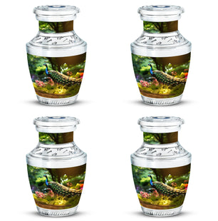 Colorfull Peacock Garden - Peacock Urn Teardrop Shaped Urns For Ashes