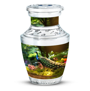 Colorfull Peacock Garden - Peacock Urn Teardrop Shaped Urns For Ashes