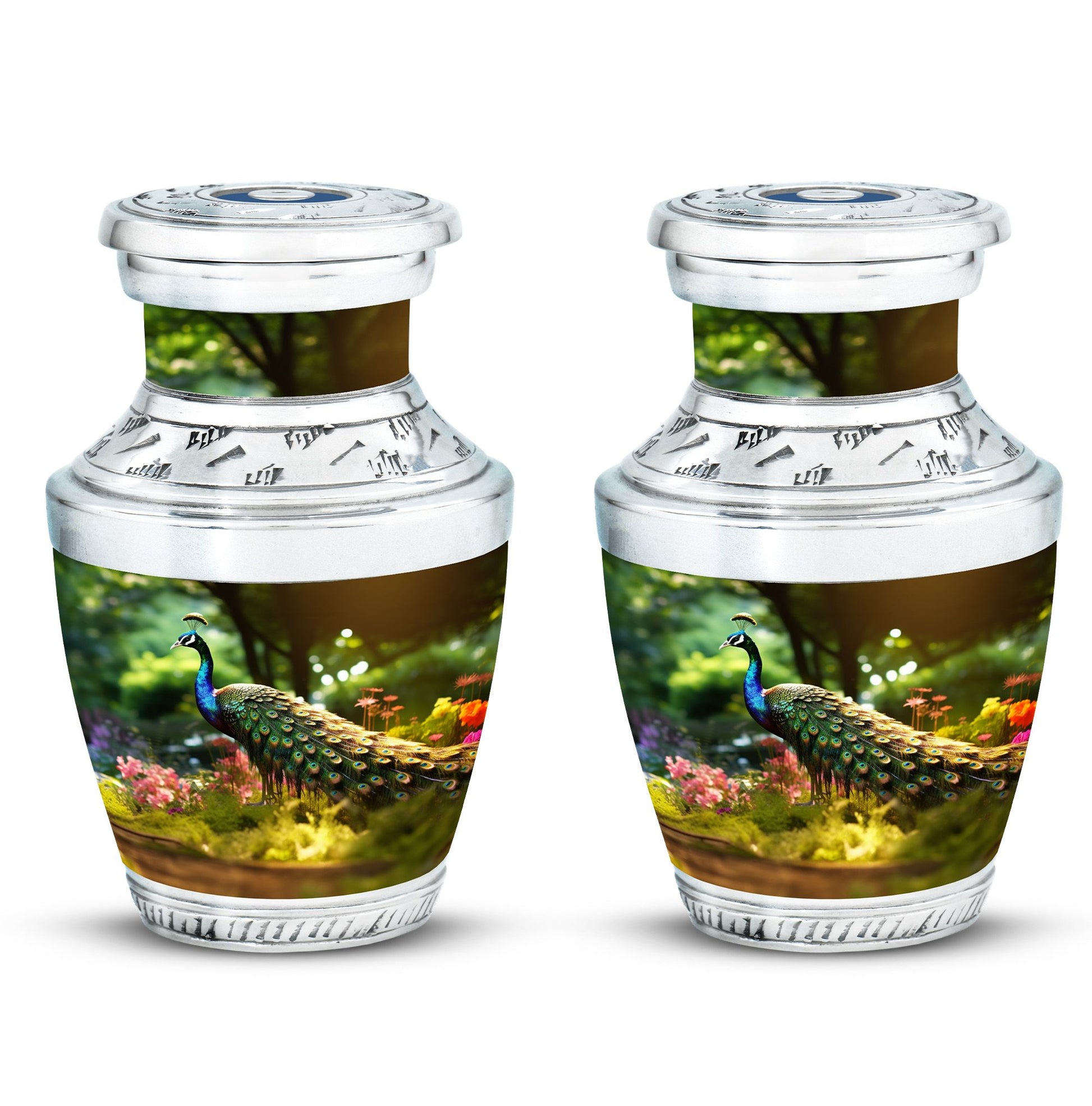 Colorfull Peacock Garden - Peacock Urn Teardrop Shaped Urns For Ashes