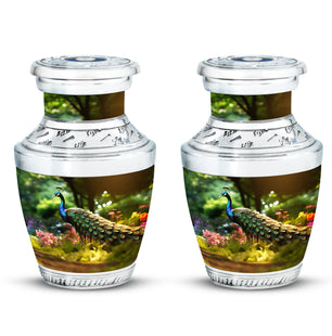 Colorfull Peacock Garden - Peacock Urn Teardrop Shaped Urns For Ashes