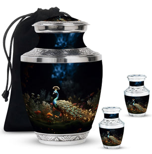 Peacock In Garden - Peacock Urn Teardrop Cremation Urn For Ashes