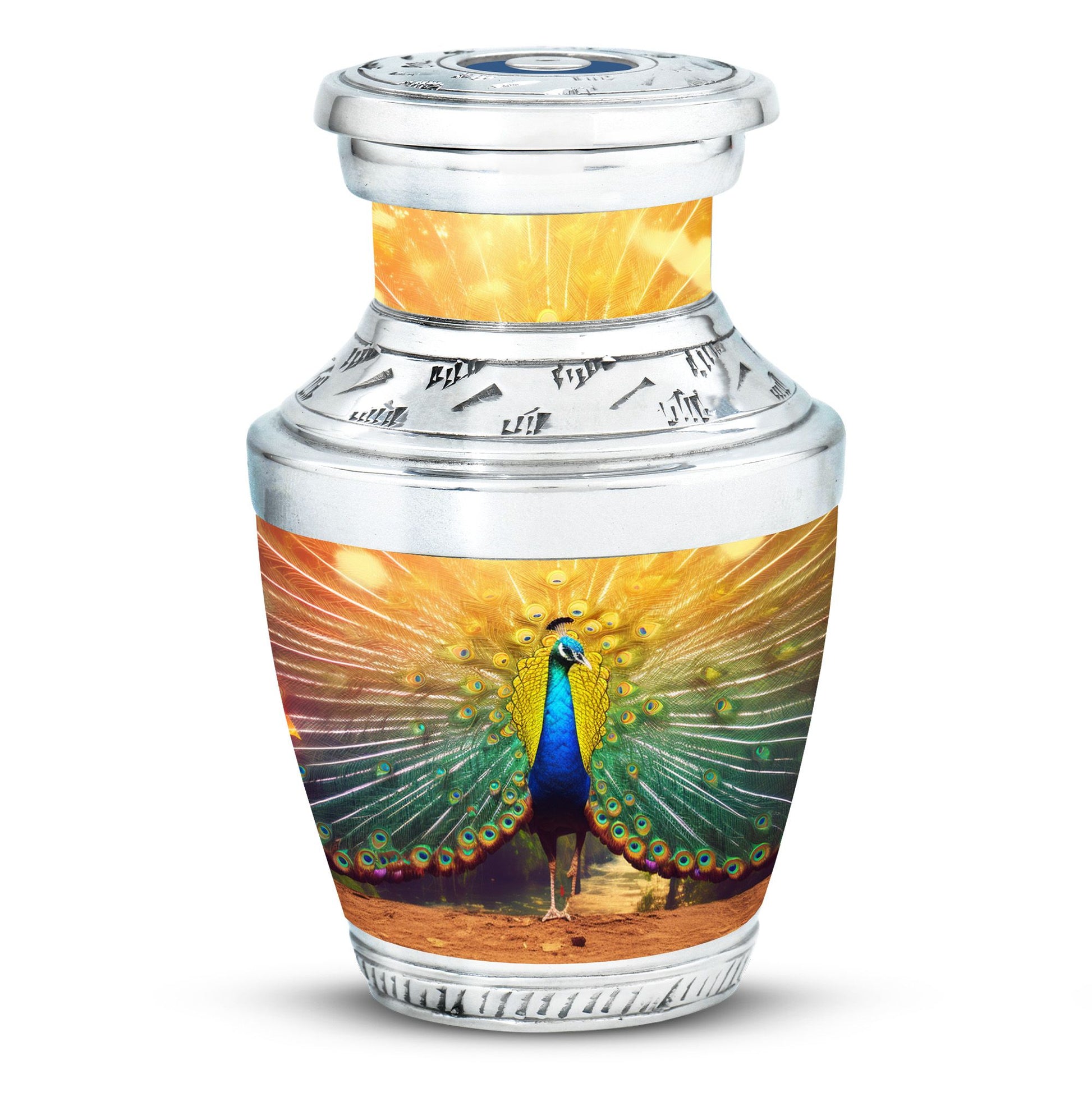 Glorious Peacock - Peacock Urn Teardrop Cremation Urn