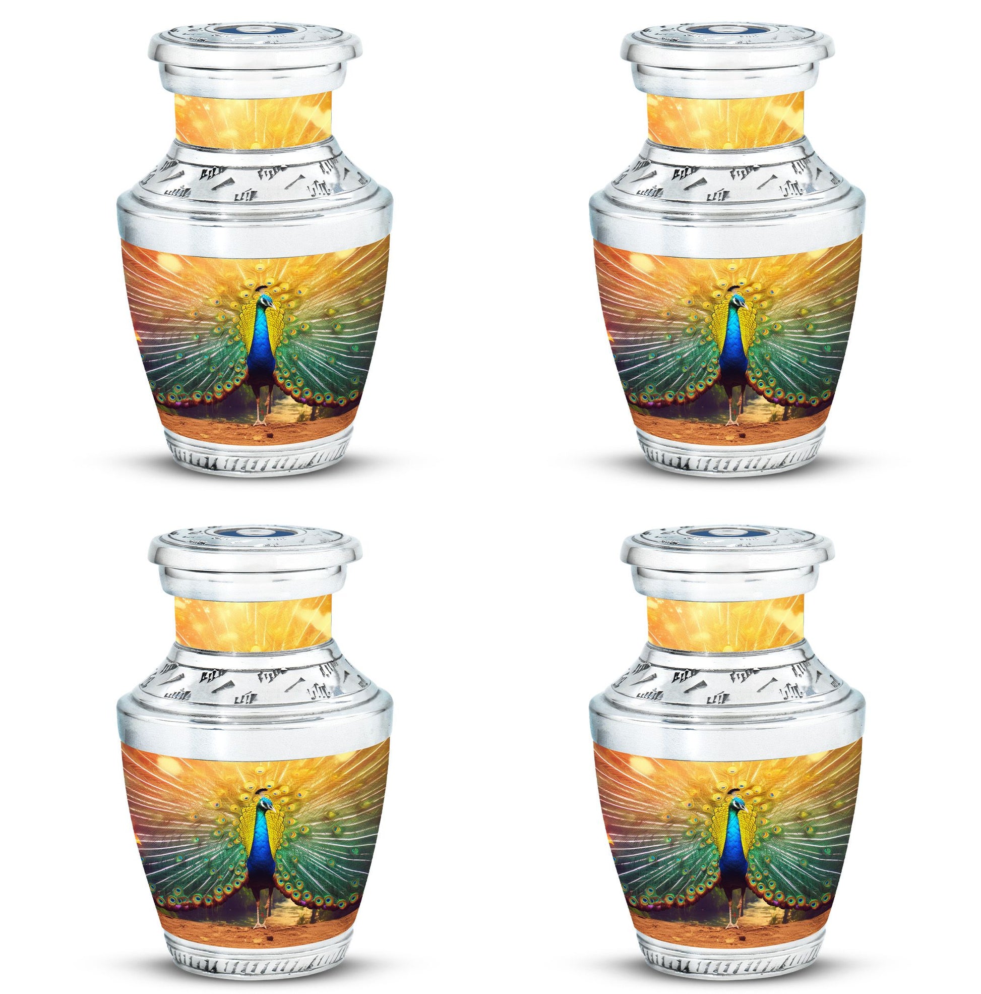 Glorious Peacock - Peacock Urn Teardrop Cremation Urn