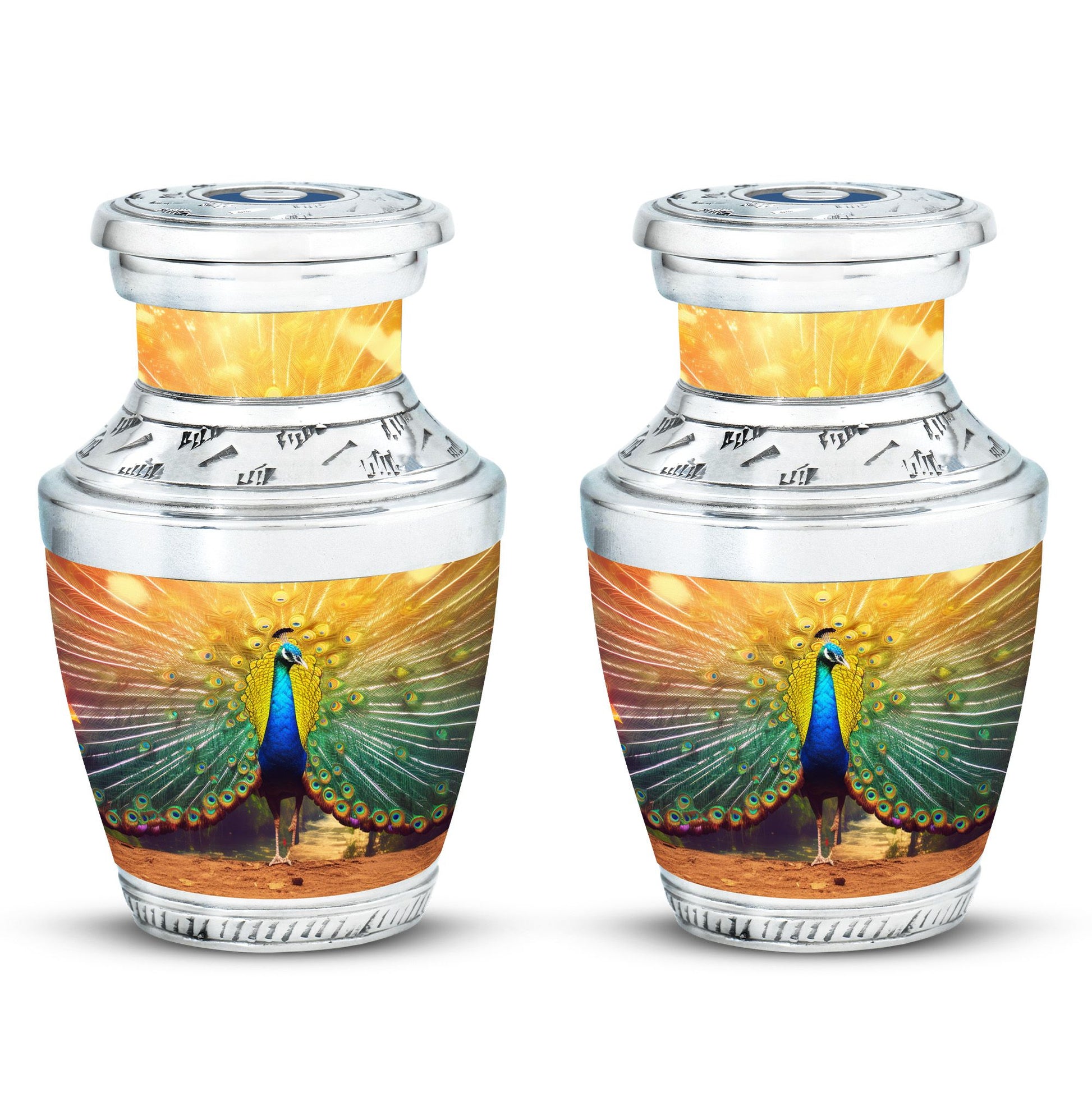 Glorious Peacock - Peacock Urn Teardrop Cremation Urn