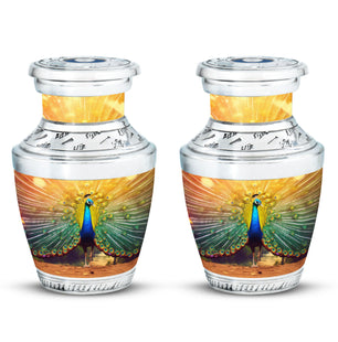 Glorious Peacock - Peacock Urn Teardrop Cremation Urn