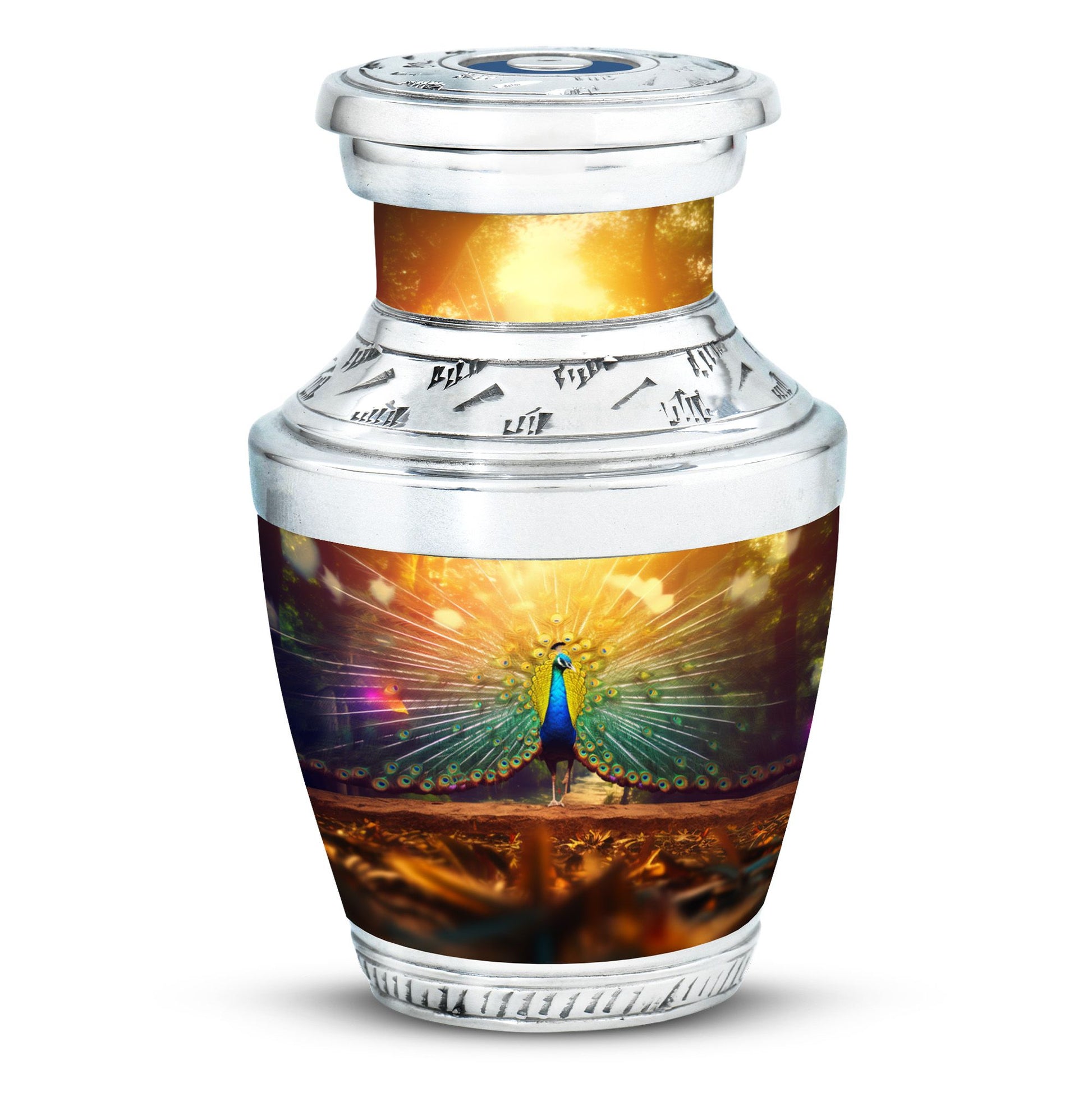 Peacock Feathers - Peacock Urn Teardrop Cremation Urn For Ashes