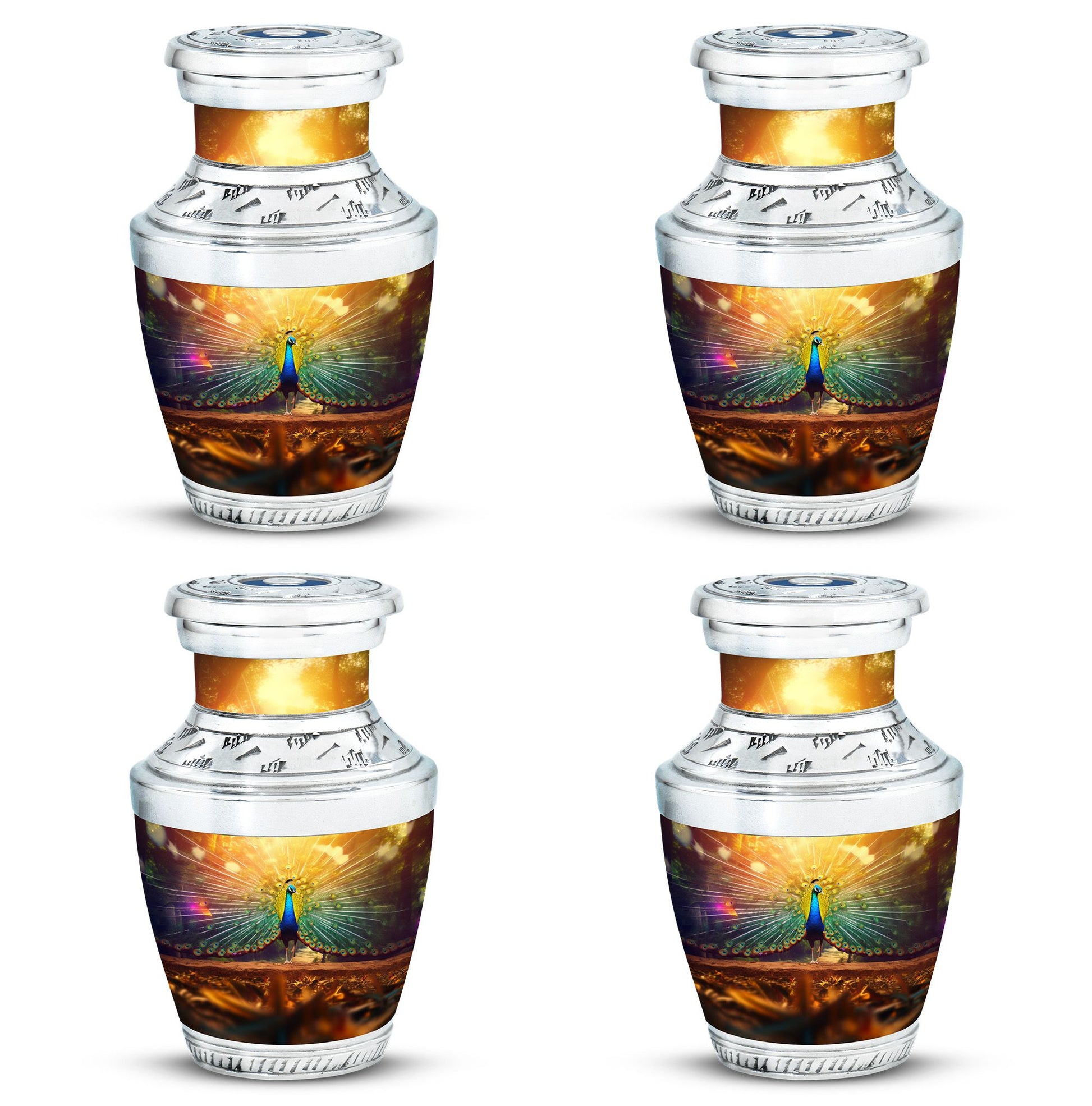 Peacock Feathers - Peacock Urn Teardrop Cremation Urn For Ashes