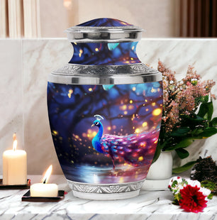 Peacock Colorfull - Peacock Urn Large Teardrop Urn For Ashes