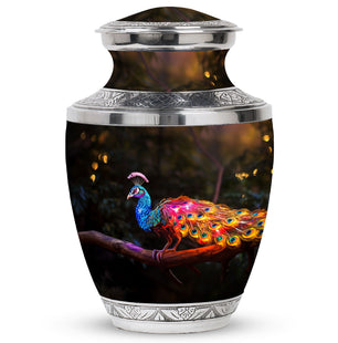 Peacock With Tale - Peacock Urn Teardrop Shaped Urns For Ashes