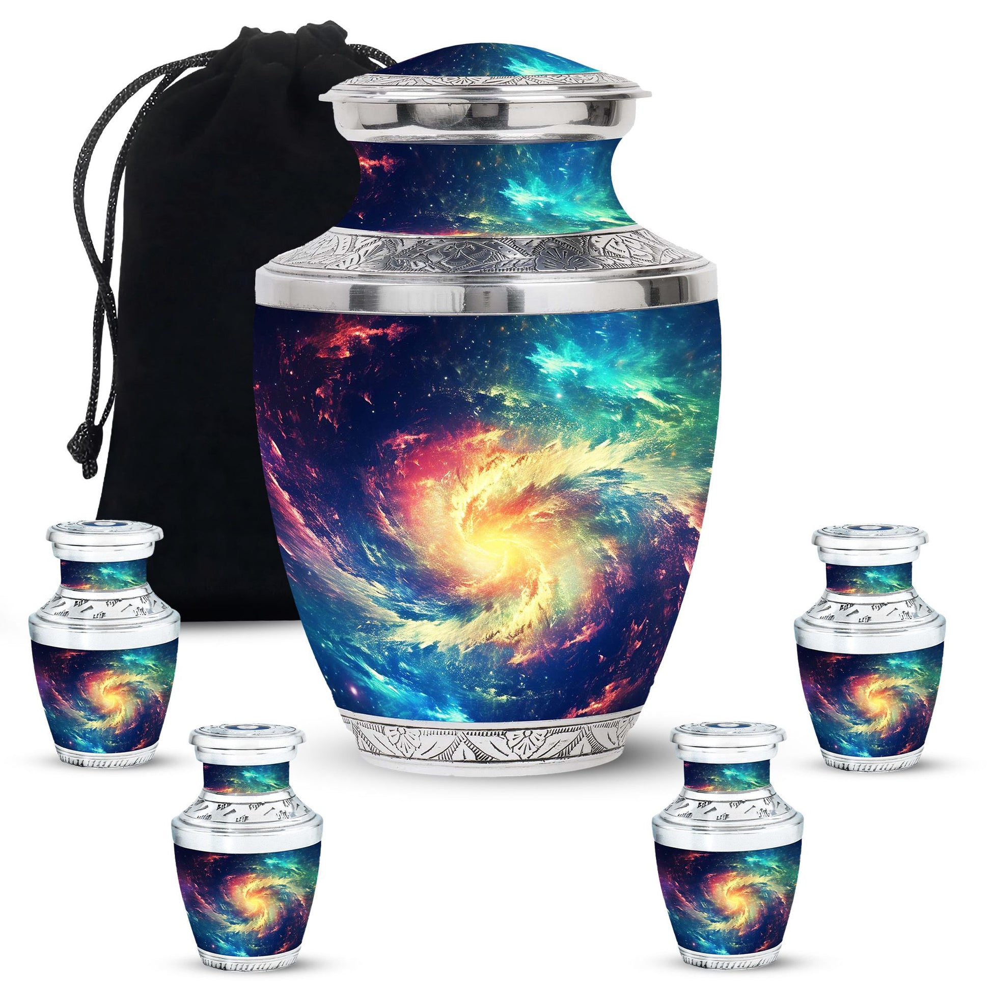 The Cosmic Dance - Galaxy Urn Large Teardrop, Heart Urn For Ashes