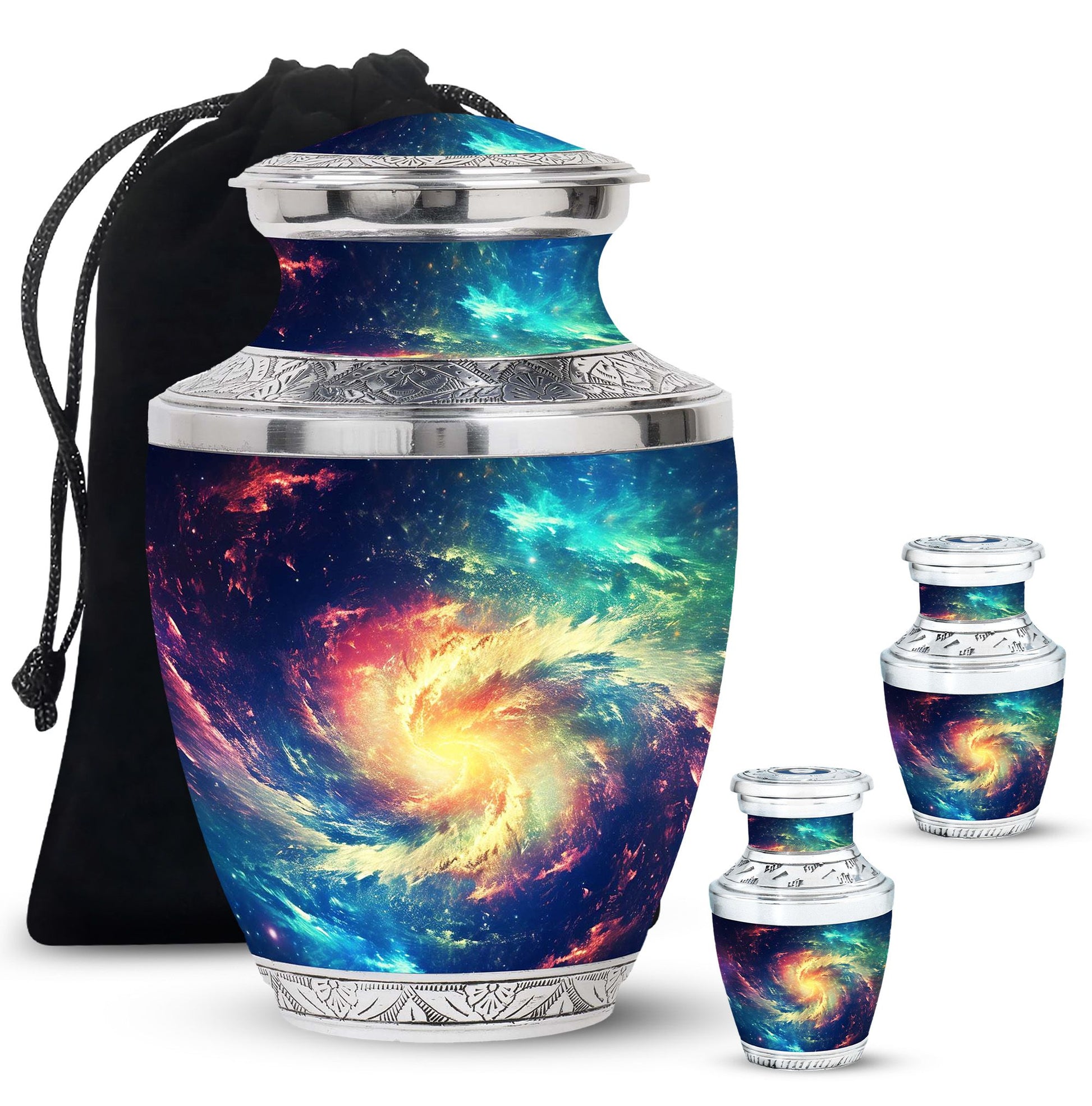 The Cosmic Dance - Galaxy Urn Large Teardrop, Heart Urn For Ashes