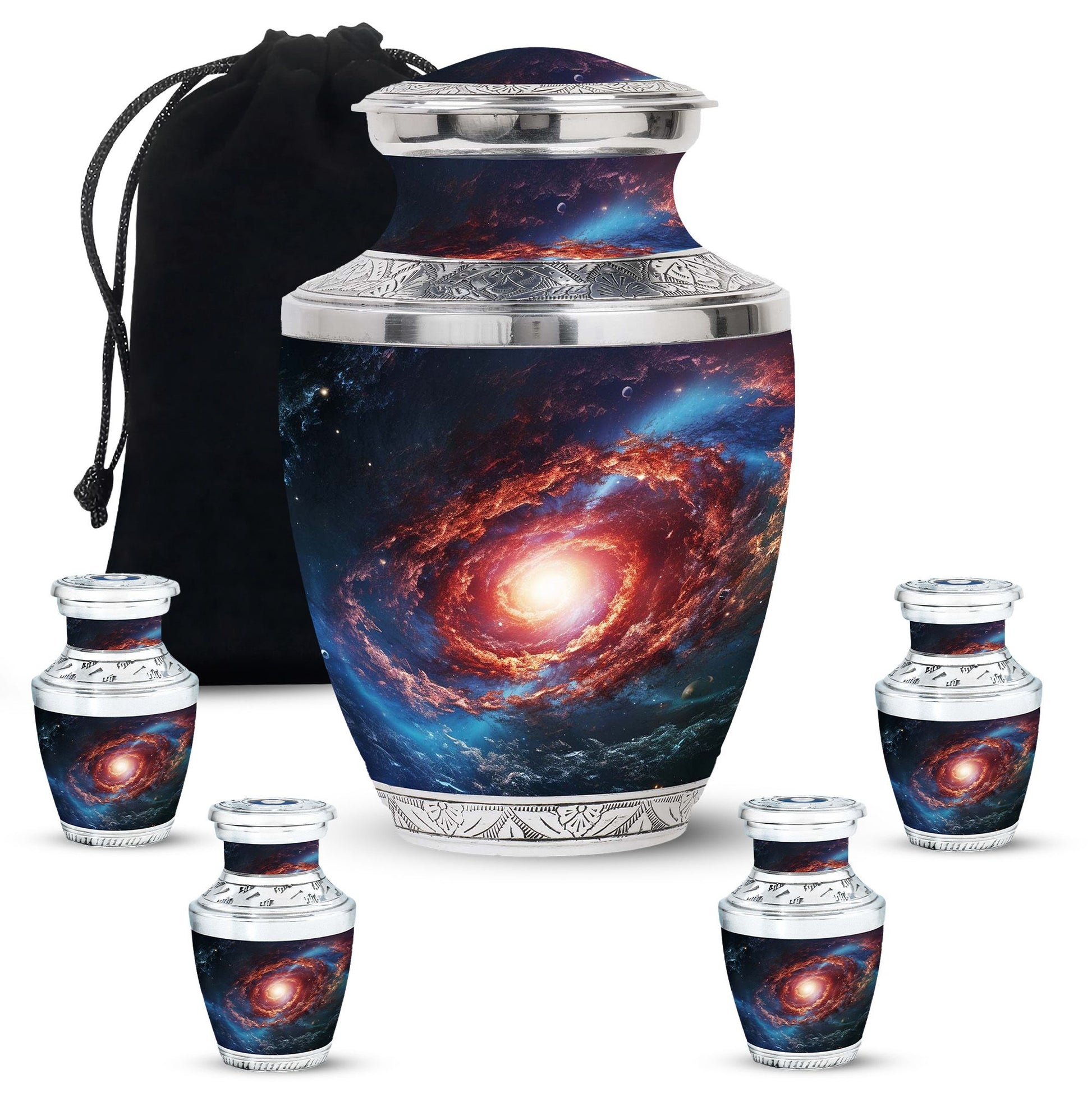 Stars In The Galactic Nexus - Galaxy Urn Teardrop, Heart Cremation Urn