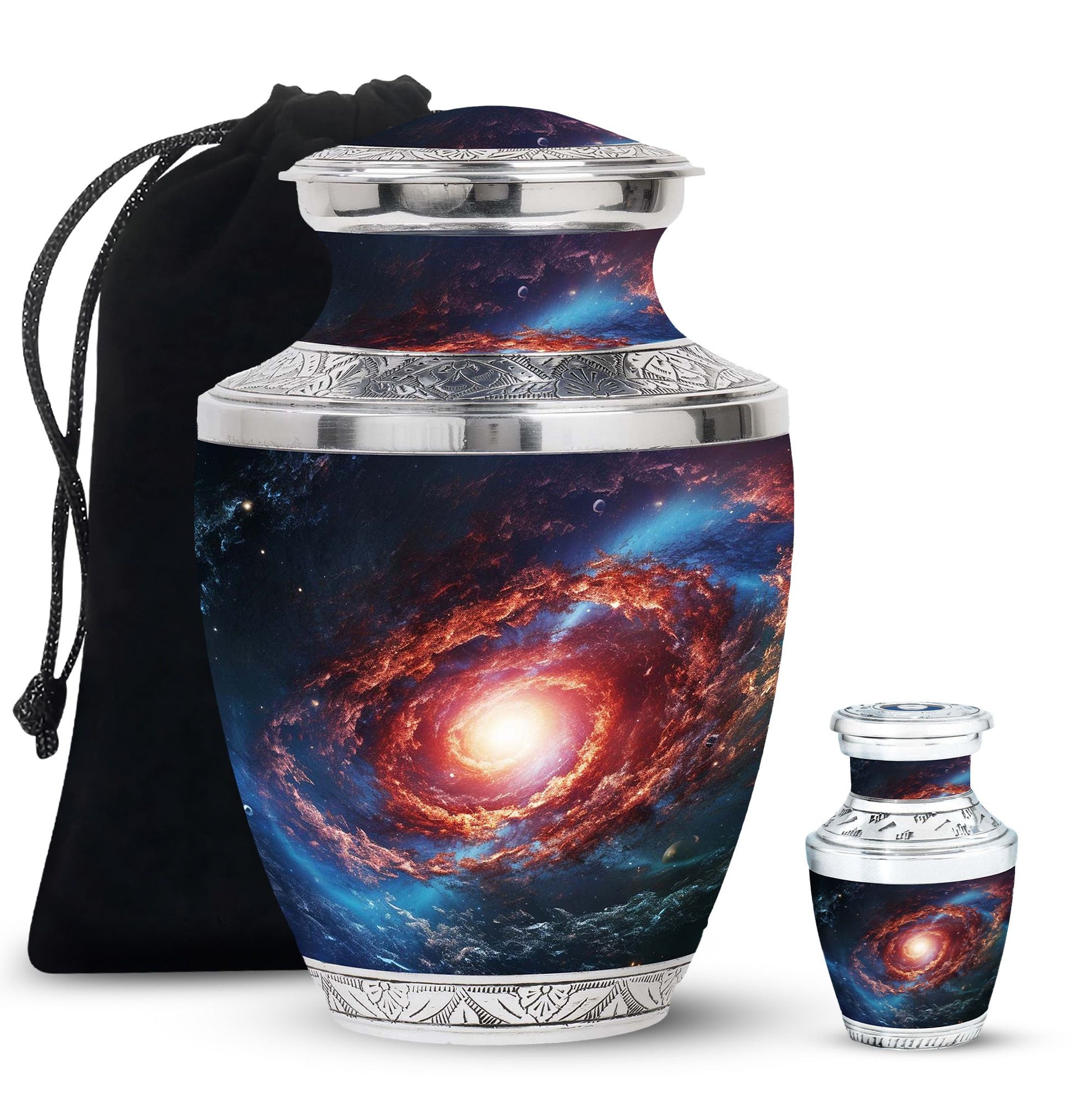 Stars In The Galactic Nexus - Galaxy Urn Teardrop, Heart Cremation Urn