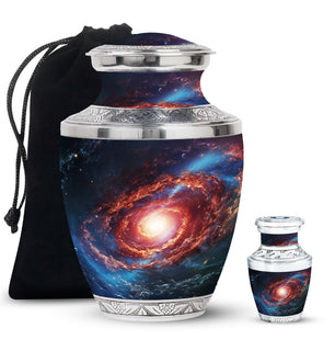 Stars In The Galactic Nexus - Galaxy Urn Teardrop, Heart Cremation Urn