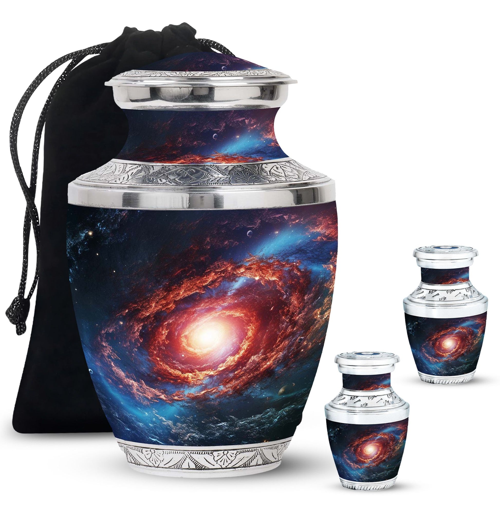 Stars In The Galactic Nexus - Galaxy Urn Teardrop, Heart Cremation Urn