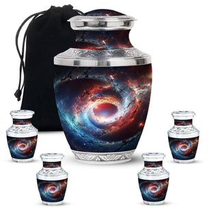 The Cosmic Dance Of Galaxies - Galaxy Urn Teardrop, Heart Shape Urn