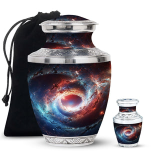 The Cosmic Dance Of Galaxies - Galaxy Urn Teardrop, Heart Shape Urn