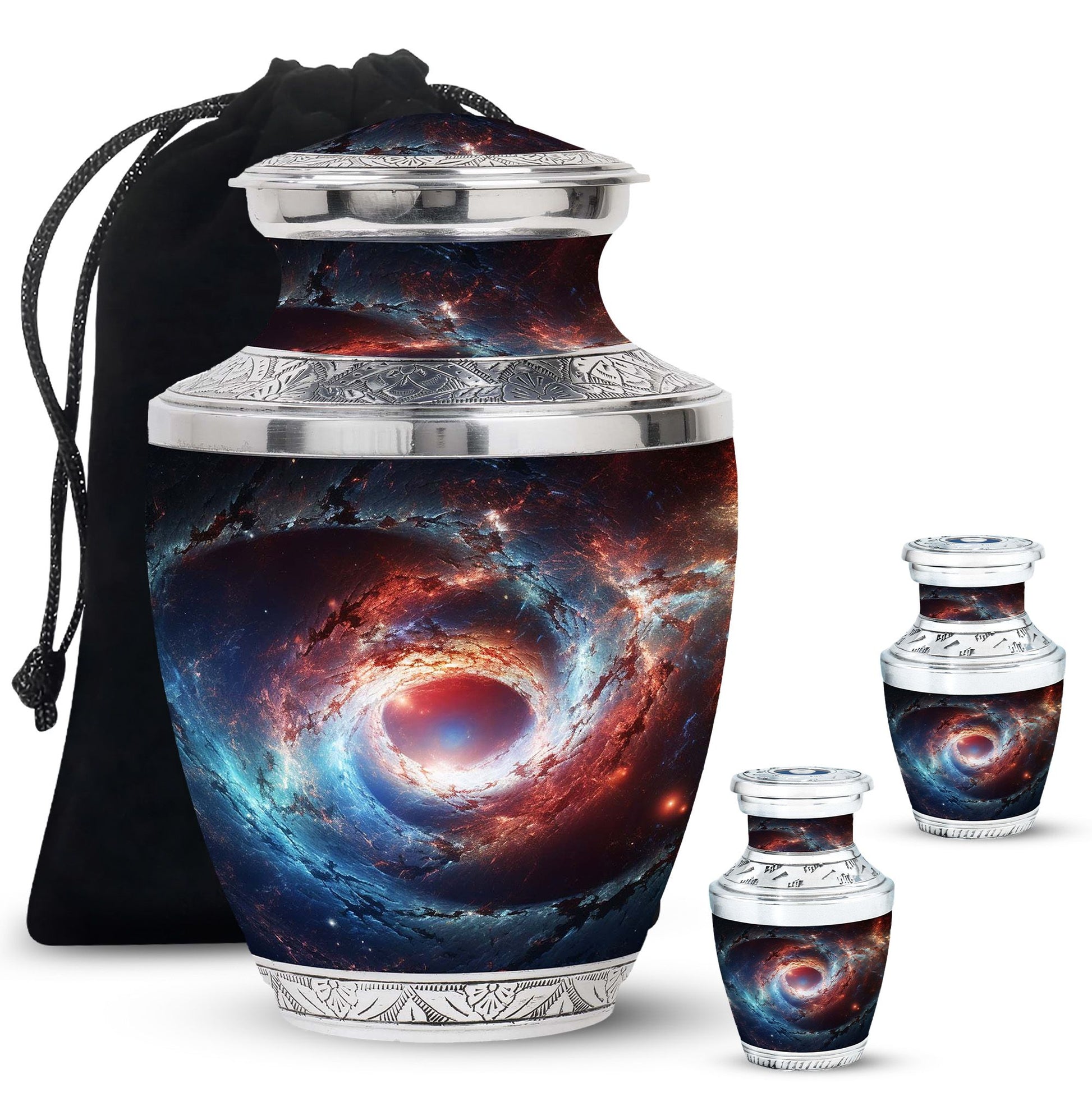The Cosmic Dance Of Galaxies - Galaxy Urn Teardrop, Heart Shape Urn