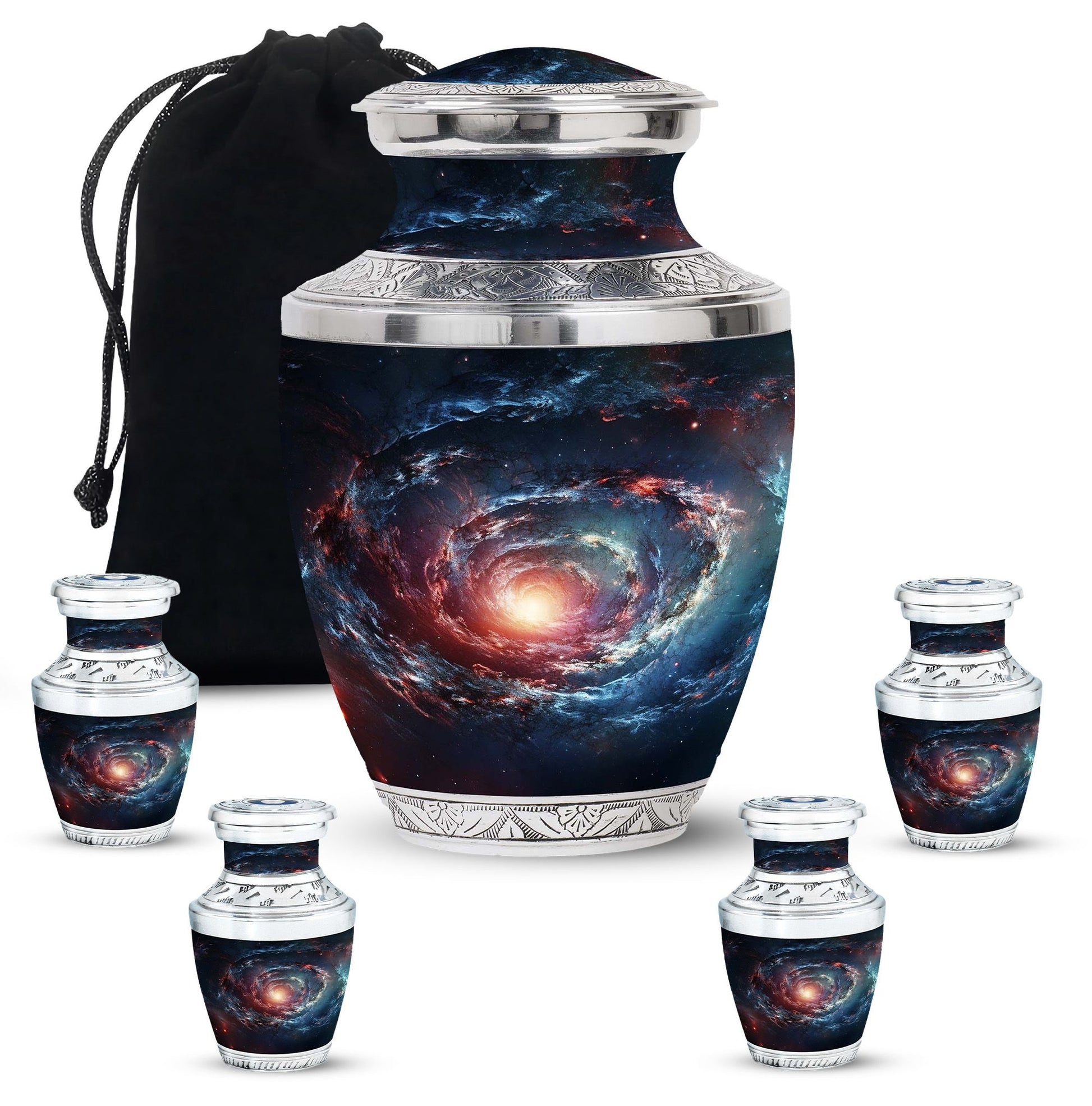 Spin Of Starry Skies - Galaxy Urn Large Teardrop, Heart Urn For Ashes