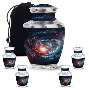 Spin Of Starry Skies - Galaxy Urn Large Teardrop, Heart Urn For Ashes