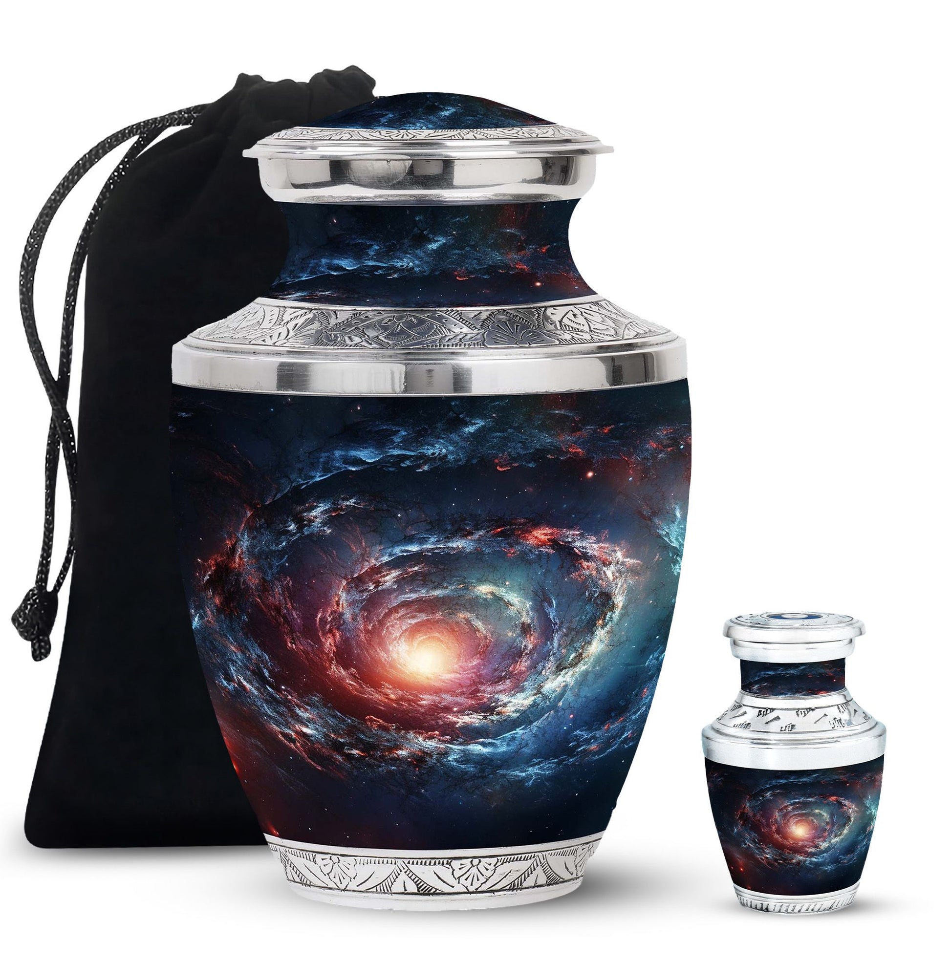 Spin Of Starry Skies - Galaxy Urn Large Teardrop, Heart Urn For Ashes