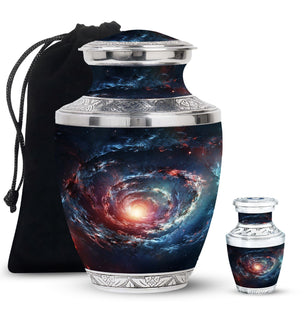 Spin Of Starry Skies - Galaxy Urn Large Teardrop, Heart Urn For Ashes