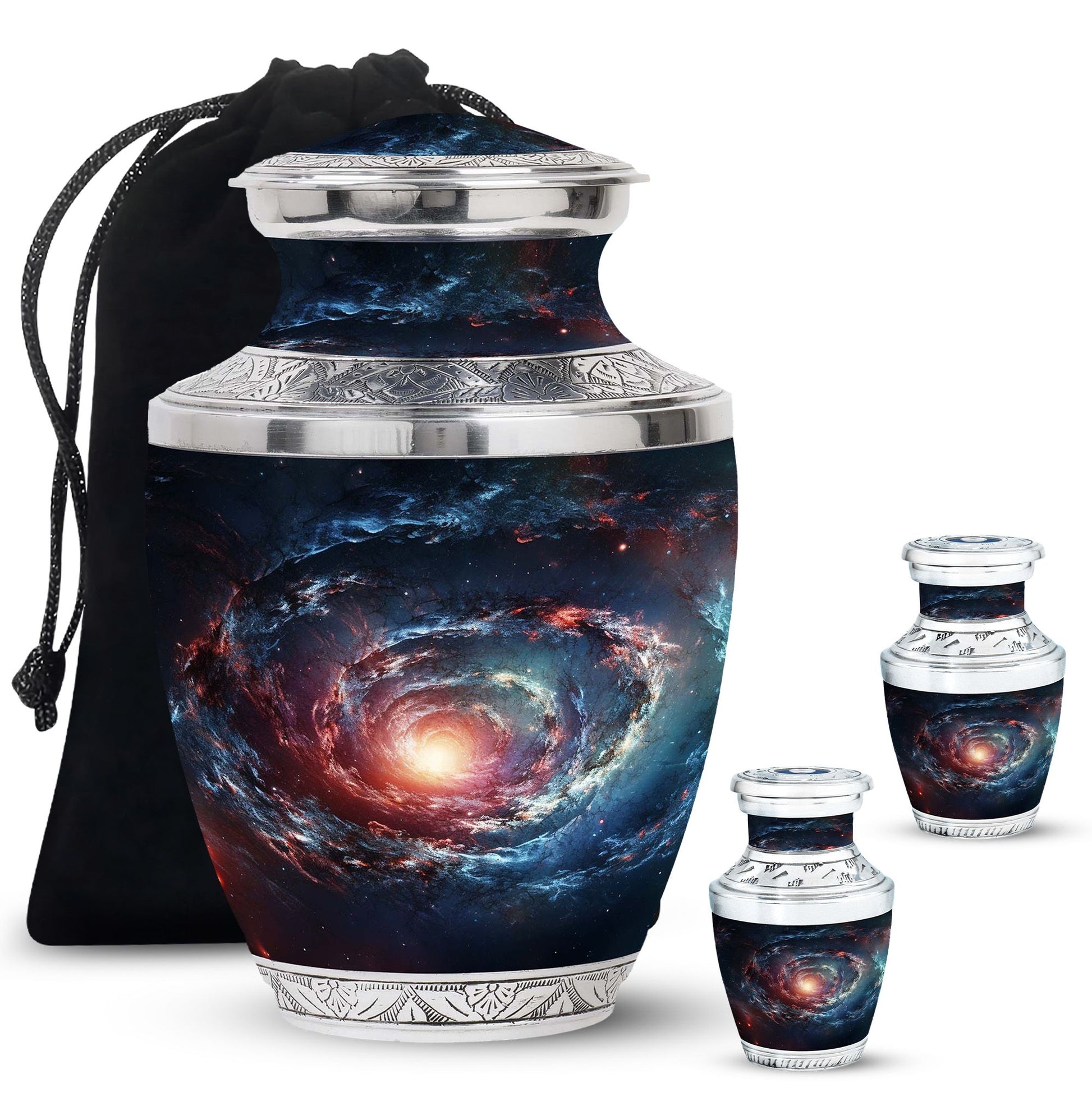 Spin Of Starry Skies - Galaxy Urn Large Teardrop, Heart Urn For Ashes