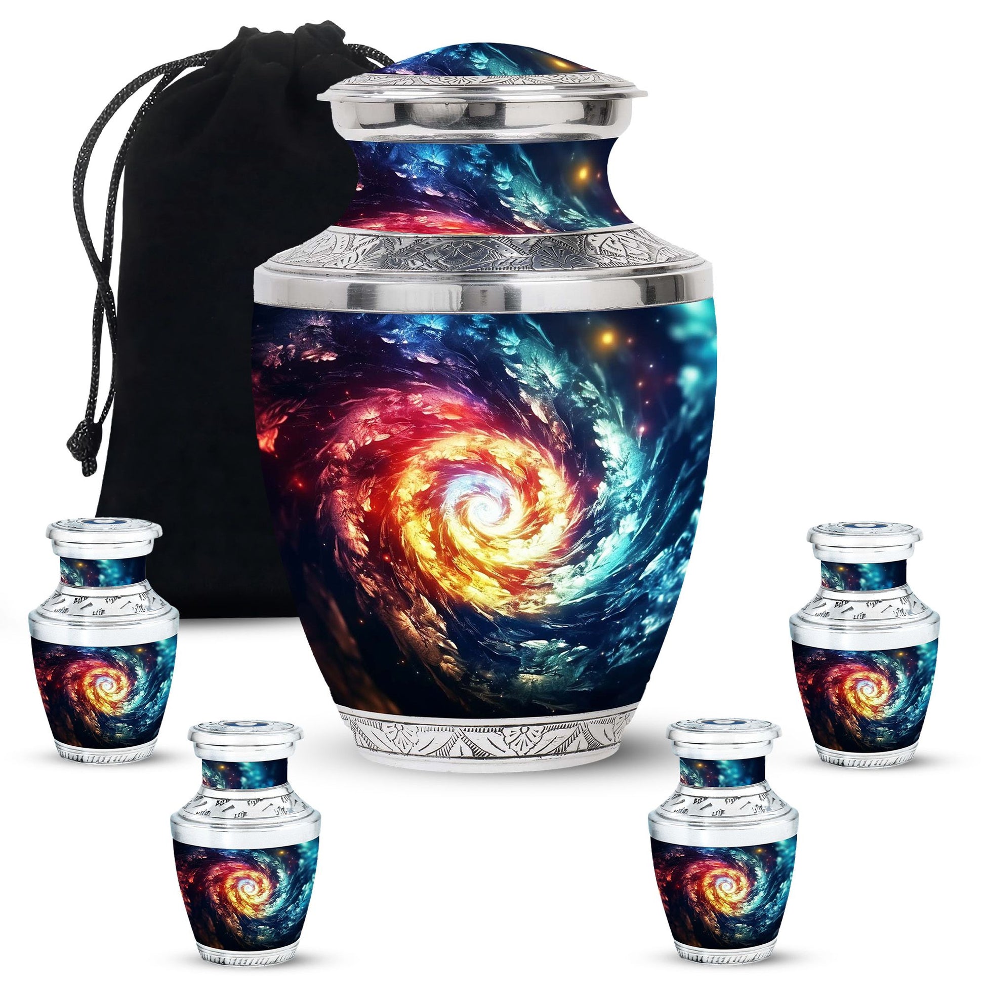 The Cosmic Dance Of Infinity - Galaxy Urn Teardrop, Heart Shape Urn