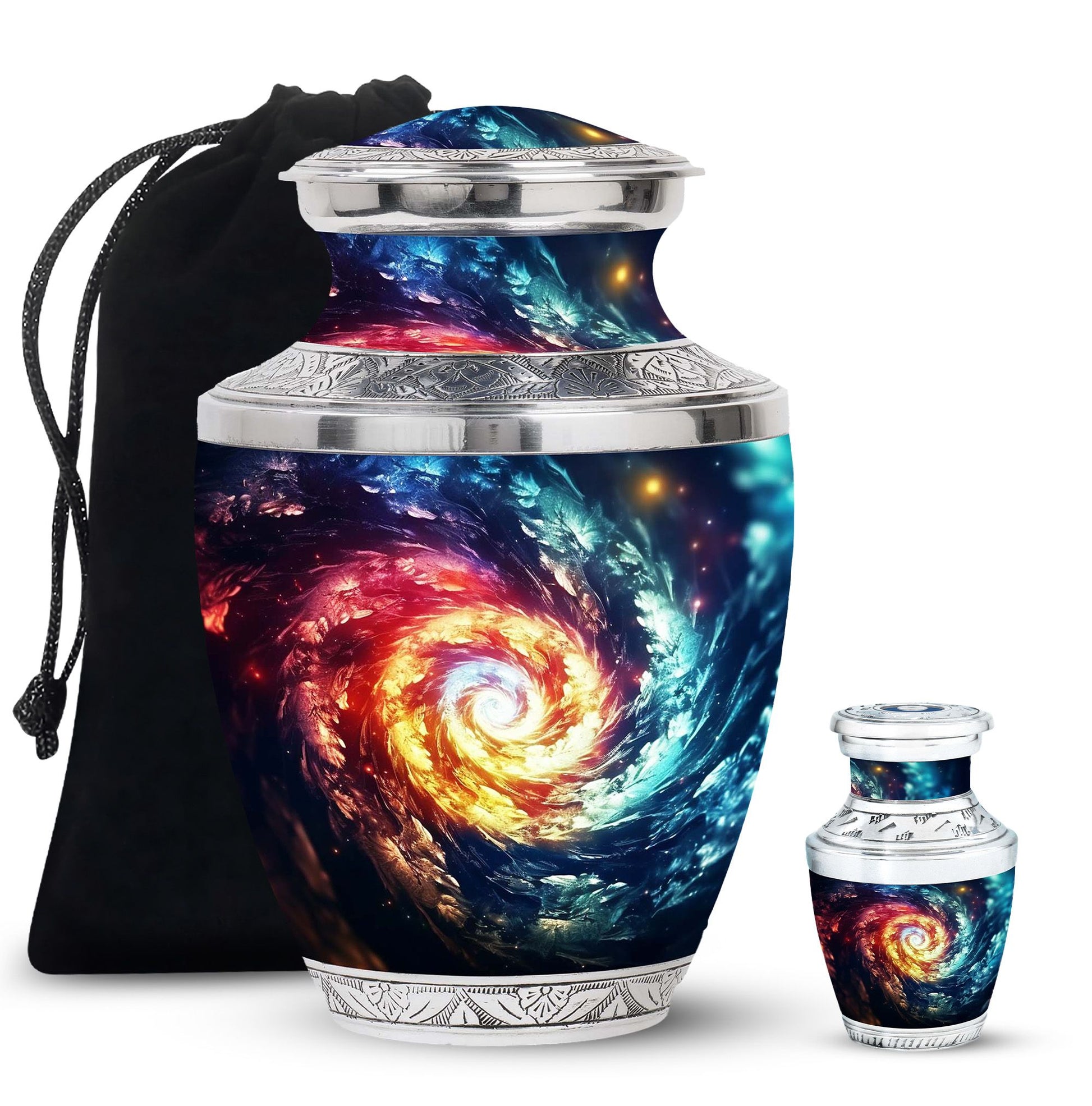 The Cosmic Dance Of Infinity - Galaxy Urn Teardrop, Heart Shape Urn