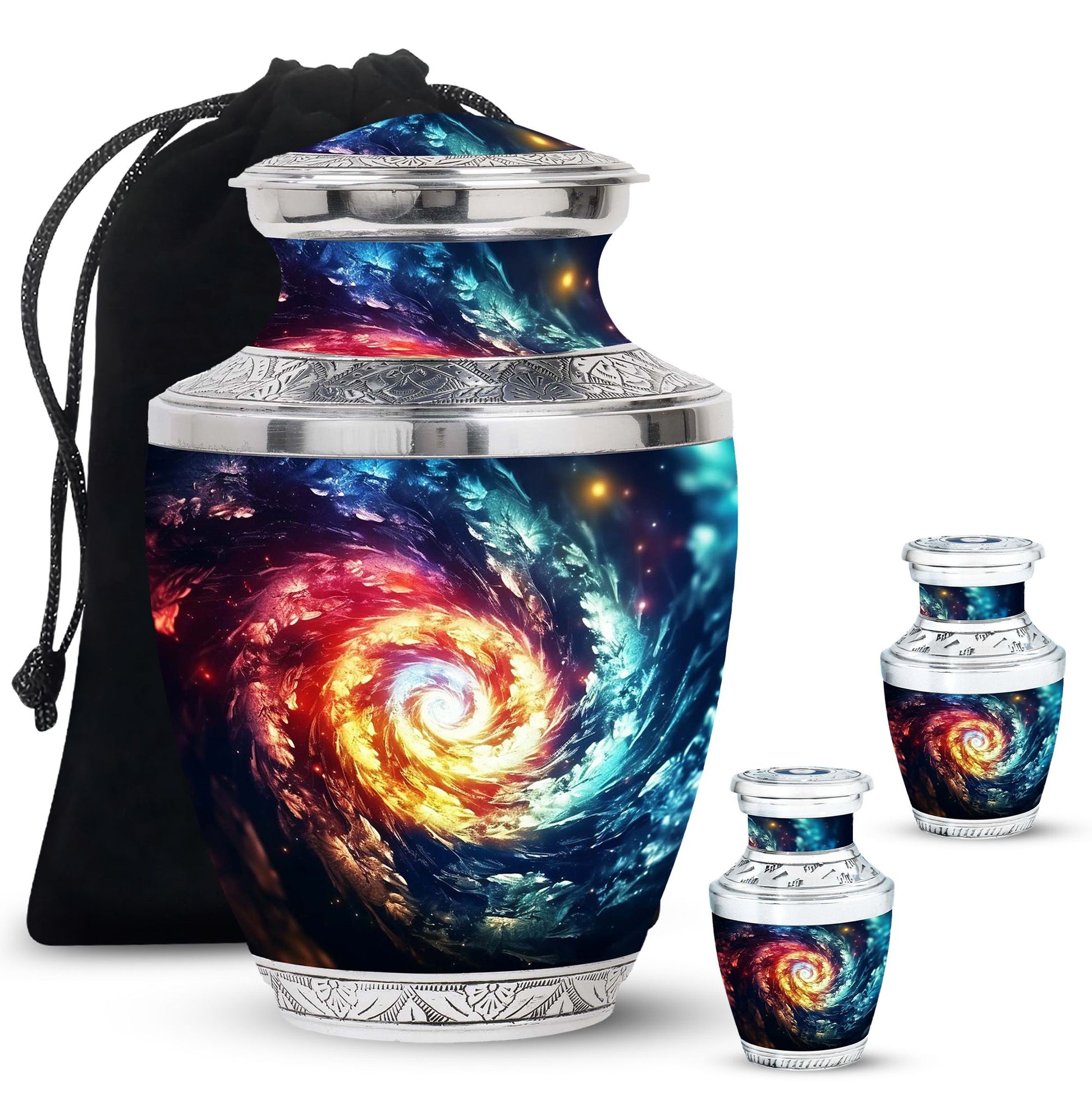The Cosmic Dance Of Infinity - Galaxy Urn Teardrop, Heart Shape Urn