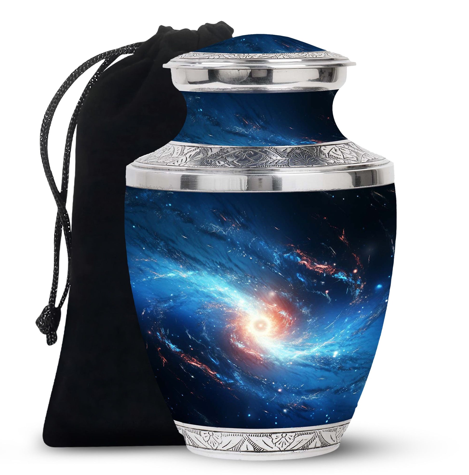 The Galaxy's Luminous Swirl - Galaxy Urn Teardrop, Heart Shape Urn