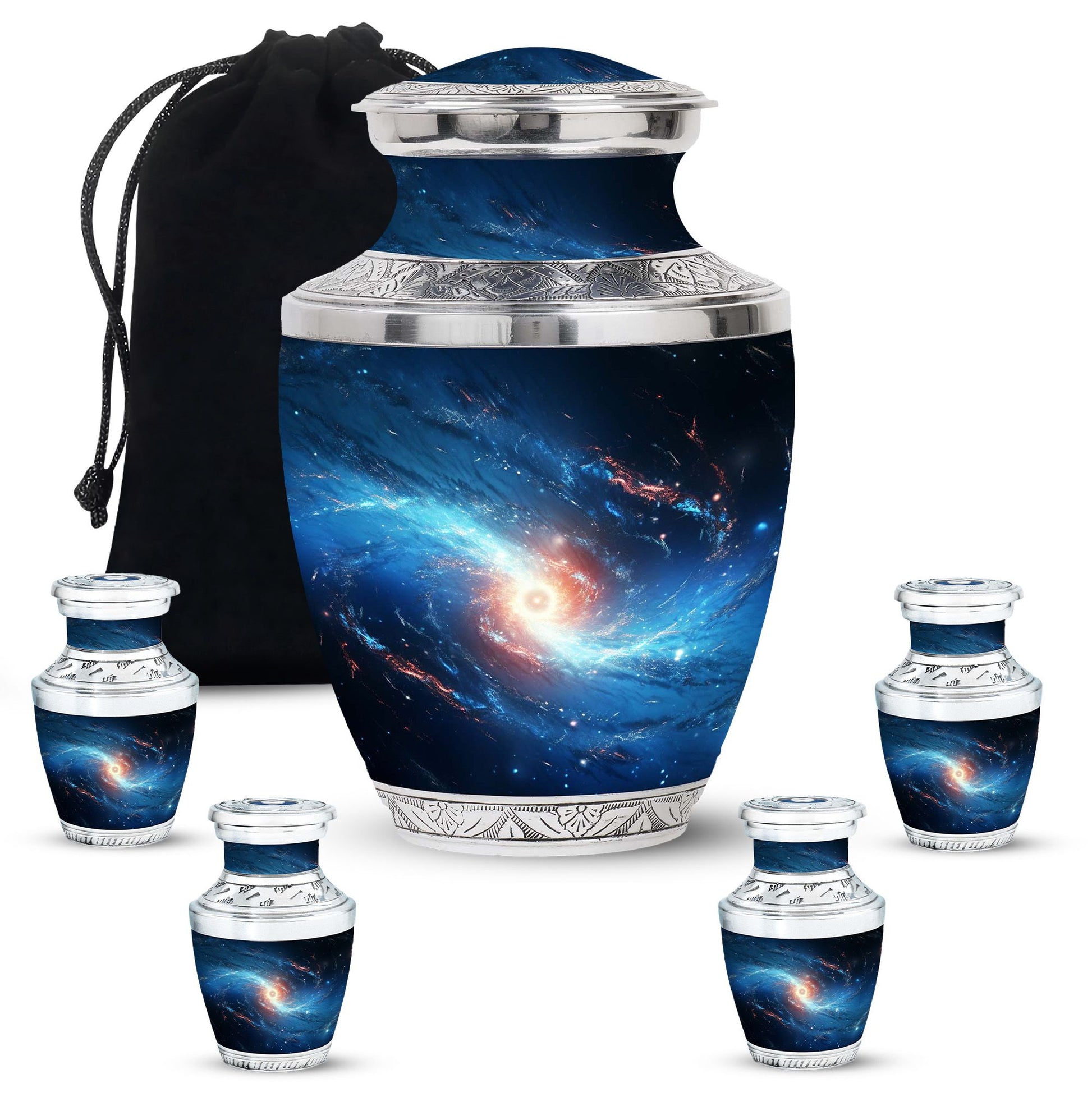 The Galaxy's Luminous Swirl - Galaxy Urn Teardrop, Heart Shape Urn